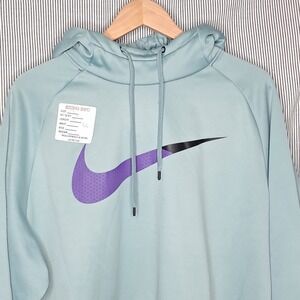 Nike Dri Fit XXL Hoodie Pullover Purple‎ Logo Athletic Gym Training